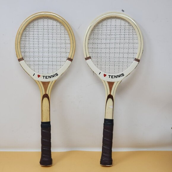 Tennis Lover Gift – 12-Inch Magnetic ‘I ❤️ Tennis’ Rackets for Kitchen or Locker - Picture 1 of 8